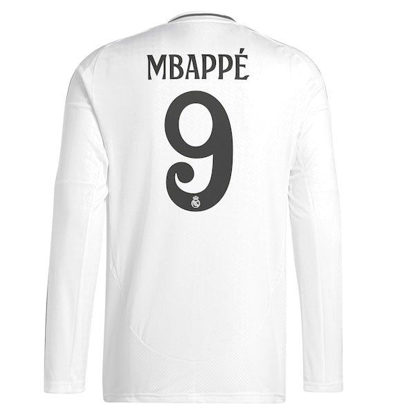 Kylian Mbappé Los Merengues adidas 2024/25 Home Replica Long Sleeve Player Jersey - White
