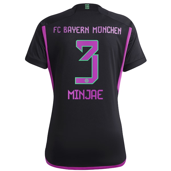 Kim Min-jae Bayern Munich adidas Women's 2023/24 Away Replica Player Jersey - Black/White
