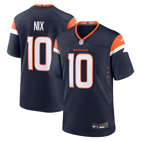 Youth Bo Nix Denver Broncos Nike Alternate Game Jersey -  Navy/White