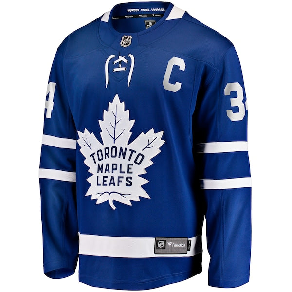 Auston Matthews Toronto Maple Leafs  Captain Patch Home Breakaway Player Jersey - Blue