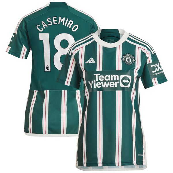 Casemiro Manchester United adidas Women's 2023/24 Away Replica Player Jersey - Green/Red