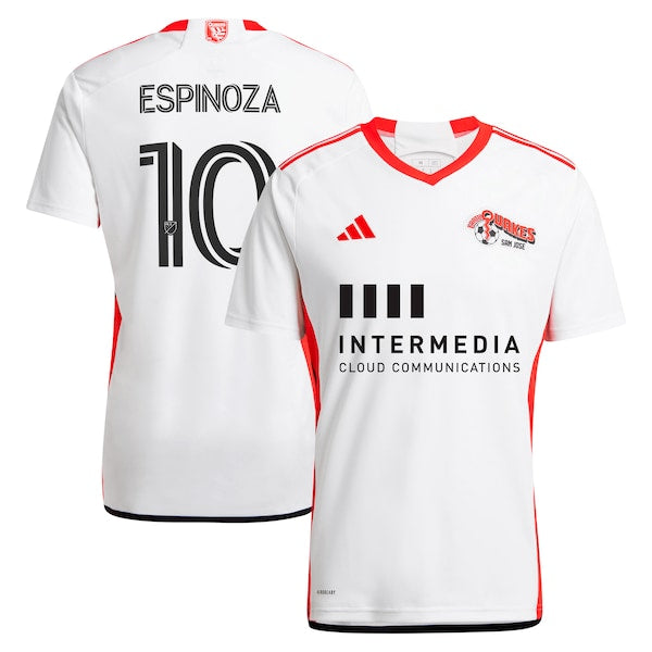Cristian Espinoza San Jose Earthquakes adidas 2024 The 50 Kit Replica Player Jersey - White