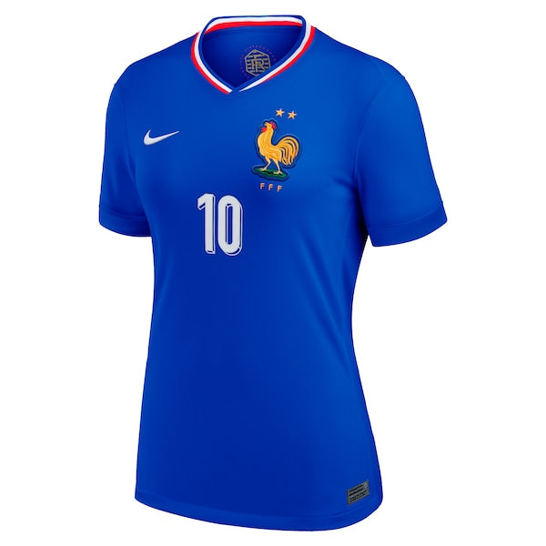 Kylian Mbappe France National Team Nike Women's 2024 Home Replica Jersey - Blue/White