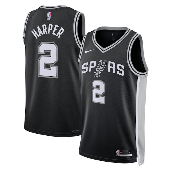 Dylan Harper San Antonio Spurs Nike Unisex 2025 NBA Draft First Round Pick Swingman Jersey - Icon Edition - Black