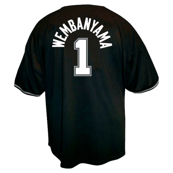 Victor Wembanyama San Antonio Spurs Profile Big & Tall Name & Number Button-Up Jersey - Black