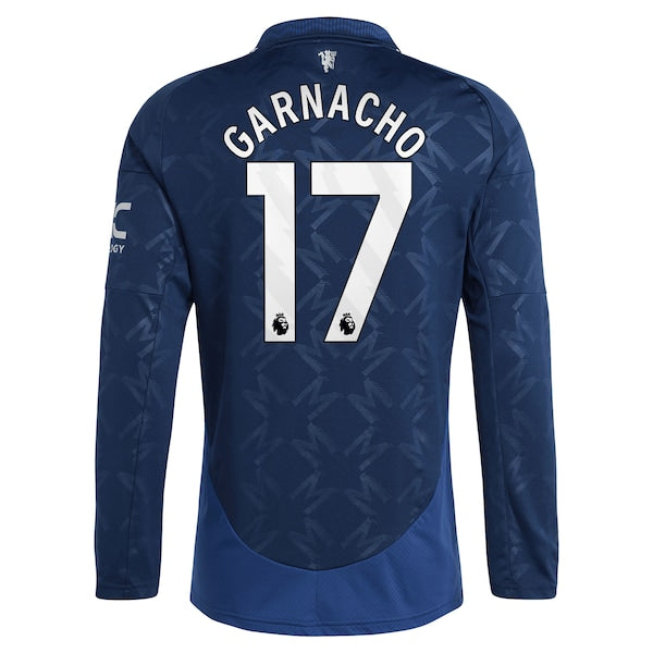 Alejandro Garnacho Manchester United adidas 2024/25 Away Replica Long Sleeve Player Jersey - Navy
