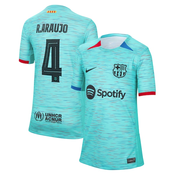 Ronald Araujo Barcelona Nike Youth 2023/24 Third Replica Jersey - Aqua