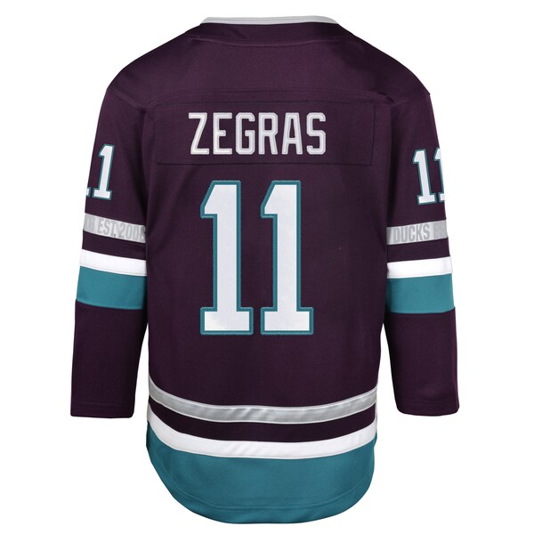 Trevor Zegras Anaheim Ducks Youth 30th Anniversary Premier Player Jersey – Purple