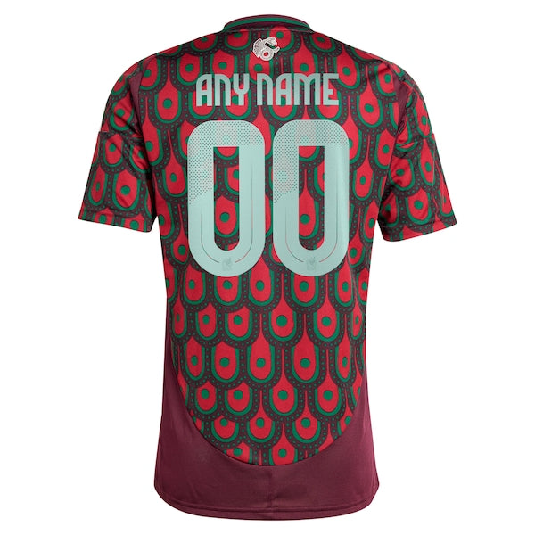 Mexico National Team adidas 2024 Home Replica Custom Jersey - Burgundy