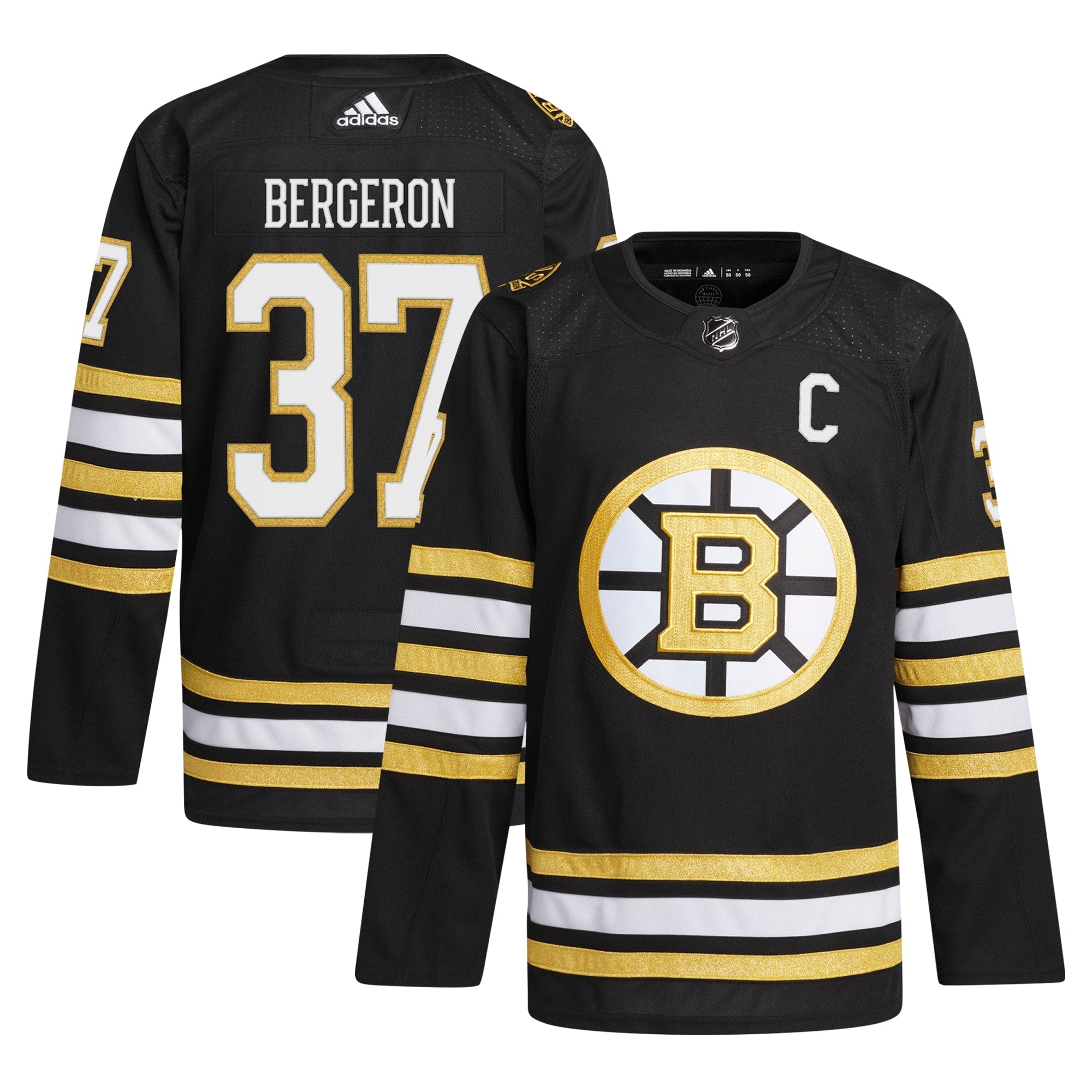 Patrice Bergeron Boston Bruins adidas Away Primegreen Authentic Player Jersey - White/Black