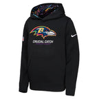 Baltimore Ravens Nike Youth 2024 NFL Crucial Catch Pullover Hoodie - Black