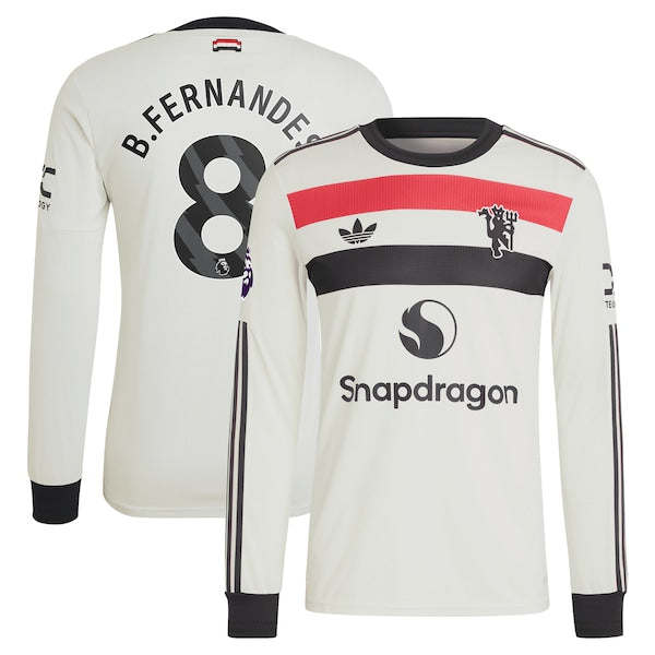 Bruno Fernandes Manchester United adidas Originals  2024/25 Third Authentic Long Sleeve Jersey - Cream