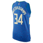 Nike Giannis Antetokounmpo Milwaukee Bucks  Authentic Jersey - City Edition - Blue