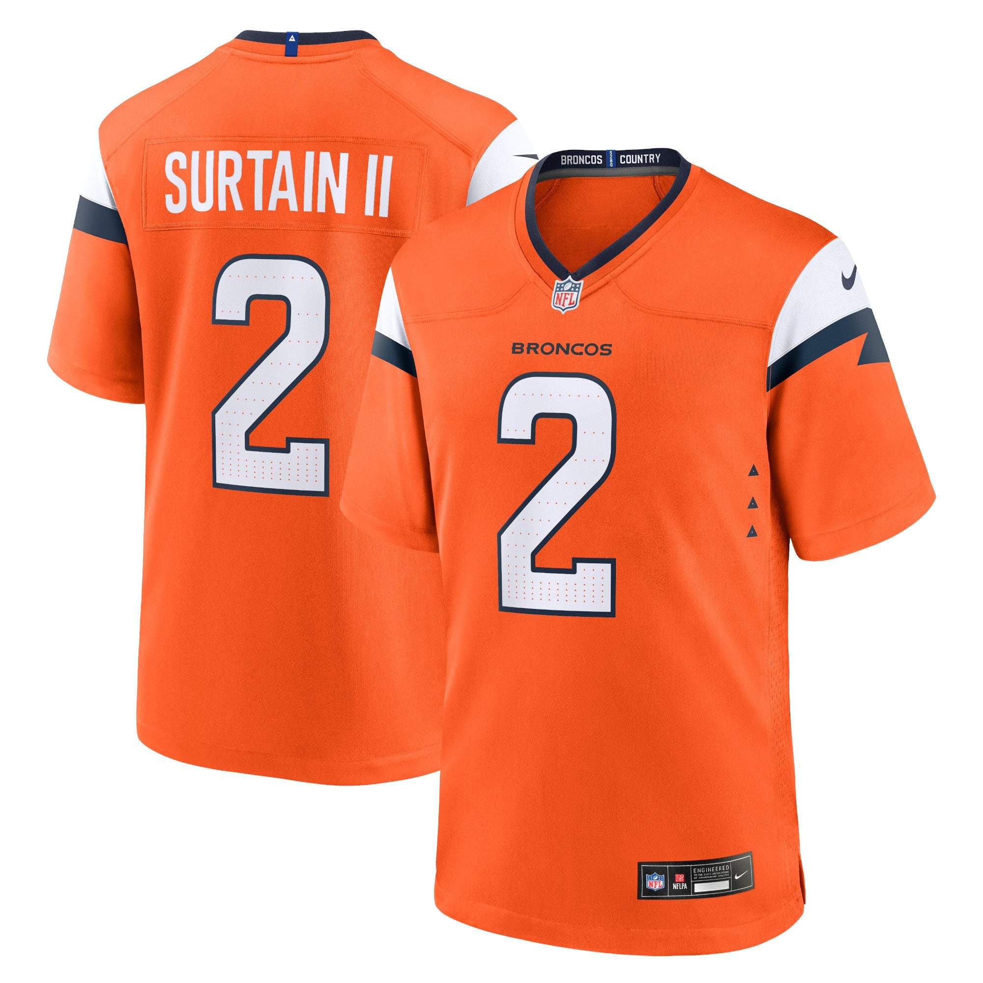 Patrick Surtain II Denver Broncos Nike Alternate Game Jersey - Navy/Orange/White