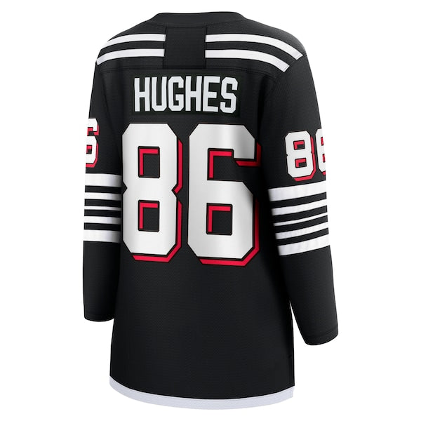 Jack Hughes New Jersey Devils  Women's Alternate Premier Breakaway Player Jersey - Black