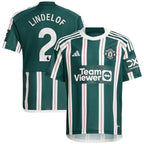Victor Lindelof Manchester United adidas Youth 2023/24 Away Replica Player Jersey - Green/White