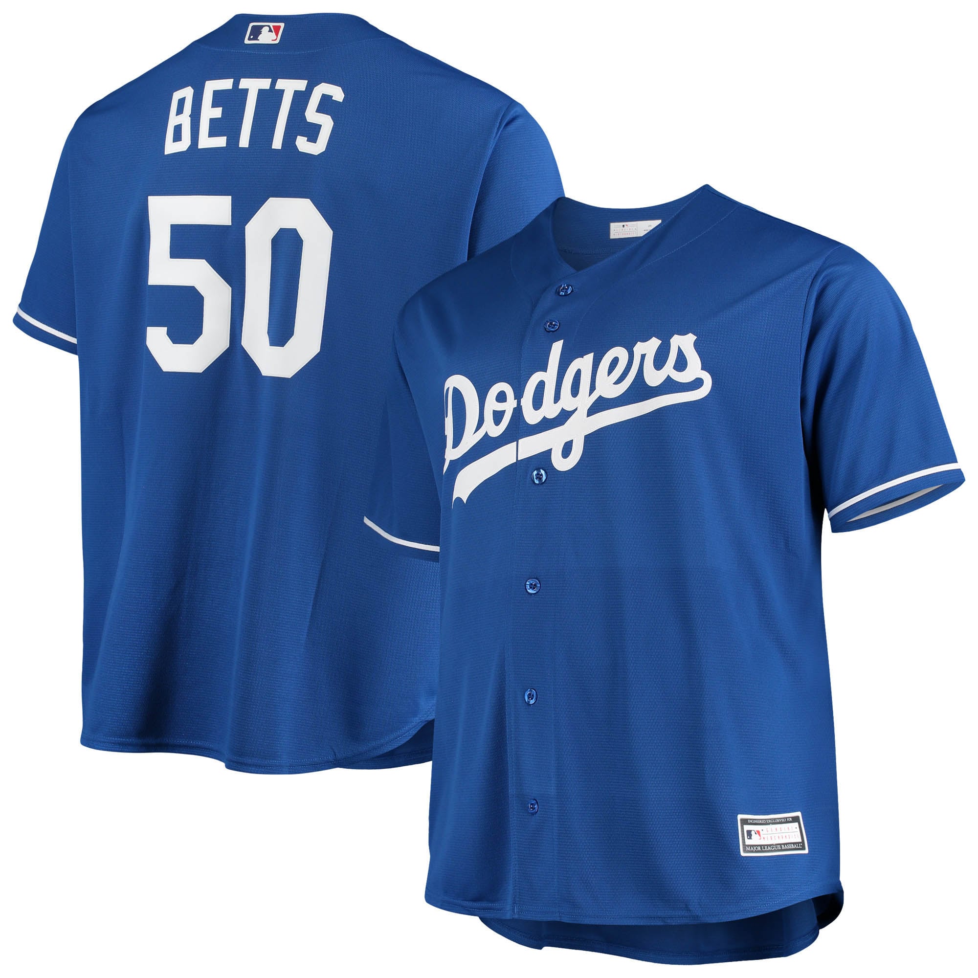 Mookie Betts Los Angeles Dodgers Big & Tall Replica Player Jersey - White/Gray/Royal