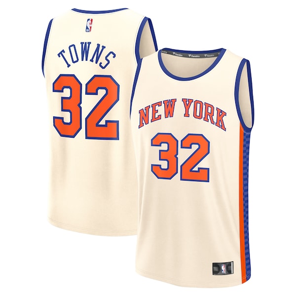 Karl-Anthony Towns New York Knicks  2025/26 City Edition Fast Break Jersey - Cream
