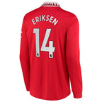 Christian Eriksen Manchester United adidas 2022/23 Home Replica Long Sleeve Jersey - Red