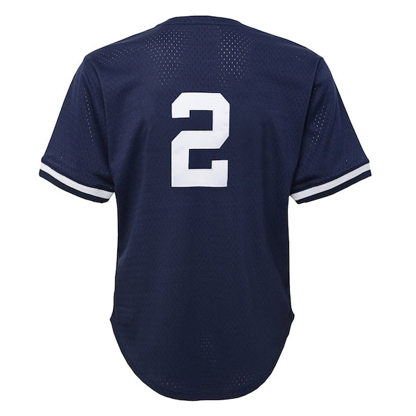 Derek Jeter New York Yankees Youth Cooperstown Collection Mesh Batting Practice Jersey - Navy