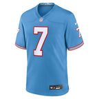 Malik Willis Tennessee Titans Nike Oilers Throwback Alternate Game Player Jersey - Light Blue/Navy