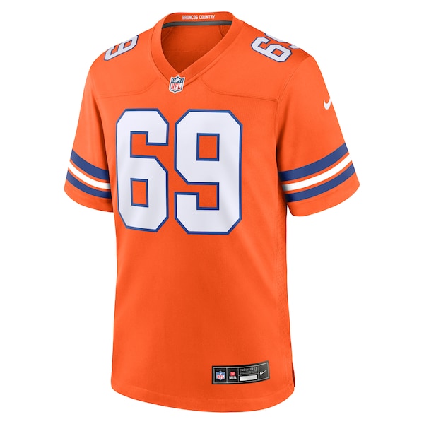 Mark Schlereth Denver Broncos Nike Mile High Collection 1977 Throwback Retired Player Game Jersey - Orange
