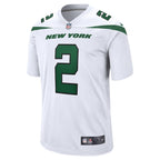 Zach Wilson New York Jets Nike White Game Jersey - White/Black/Green