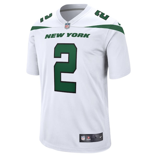 Zach Wilson New York Jets Nike White Game Jersey - White/Black/Green