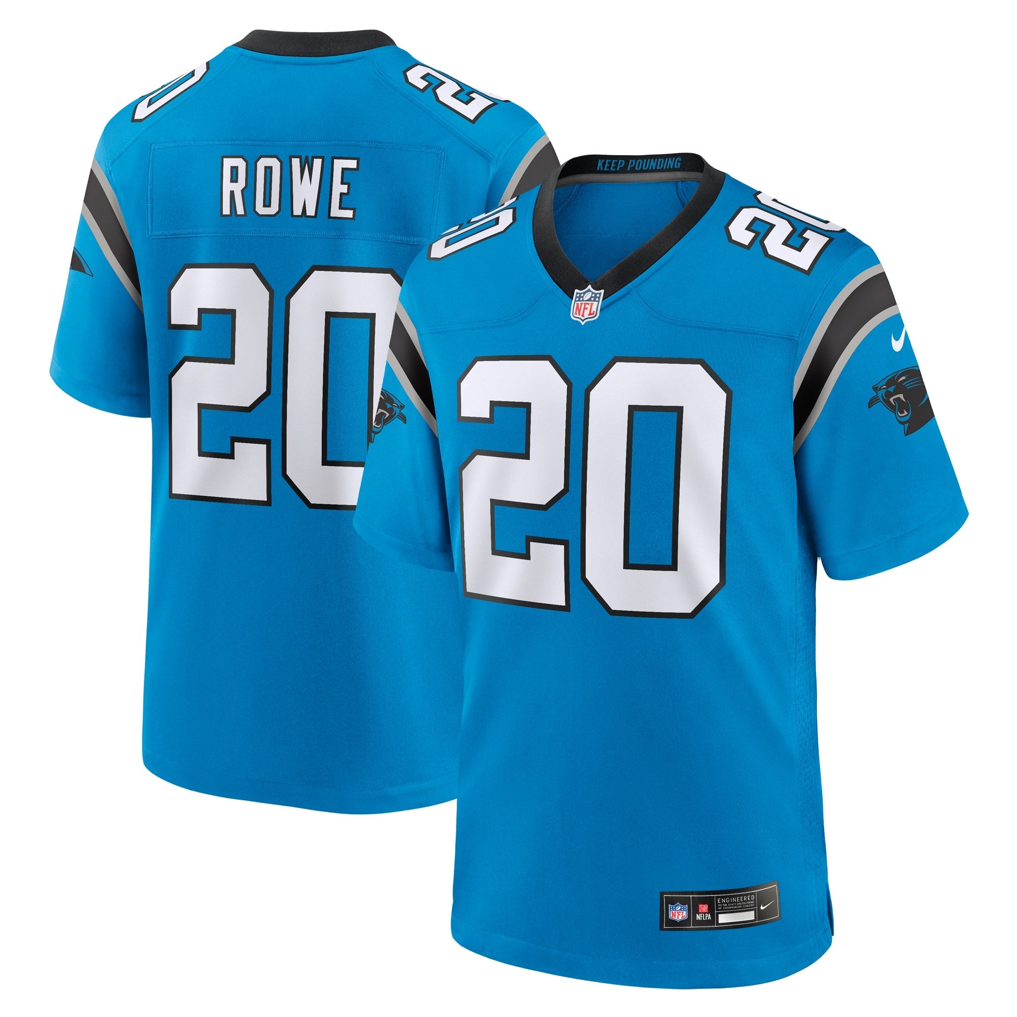 Eric Rowe Carolina Panthers Nike Team Game Jersey - Black/Blue