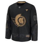 Ottawa Senators  2024 Military Appreciation Personalized Long Sleeve Practice Jersey - Black