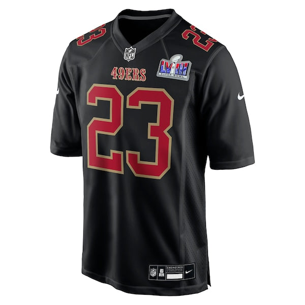 Christian McCaffrey San Francisco 49ers Nike Super Bowl LVIII Carbon Fashion Game Player Jersey - Black