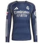 Los Merengues adidas 2025/26 Away Authentic Long Sleeve Jersey - Blue/White