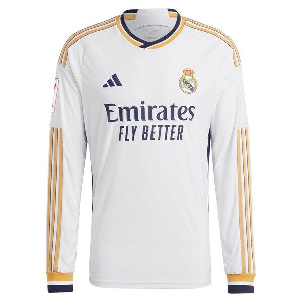 Jude Bellingham Los Merengues adidas Home 2023/24 Authentic Long Sleeve Jersey - White