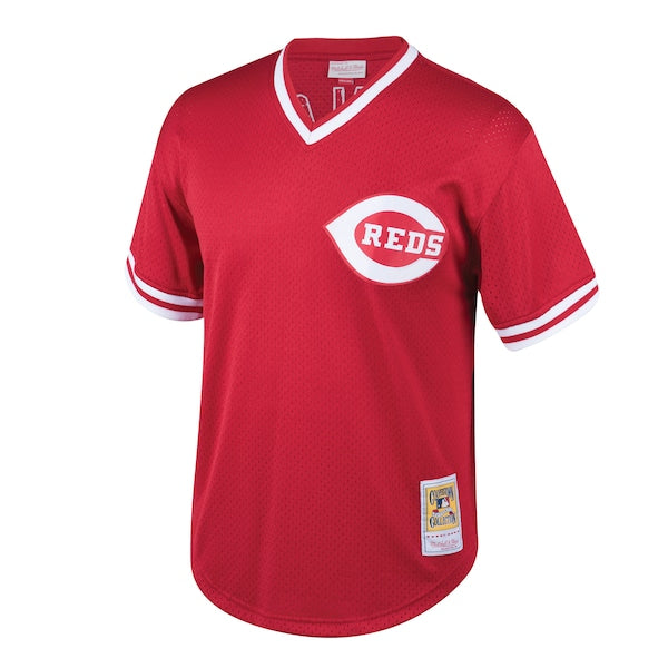 Johnny Bench Cincinnati Reds Youth Cooperstown Collection Mesh Batting Practice Jersey - Red