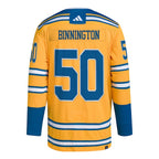 Jordan Binnington St. Louis Blues adidas Reverse Retro 2.0 Authentic Player Jersey - Gold