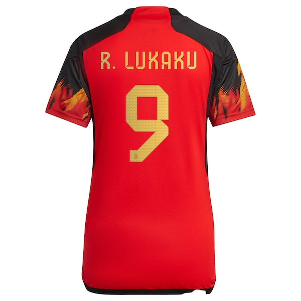 Romelu Lukaku Belgium National Team adidas Women's 2022/23 Home Replica Jersey - Red