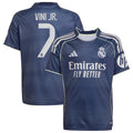 Vini Jr. Los Merengues adidas Youth 2025/26 Away Replica Player Jersey - Blue/White