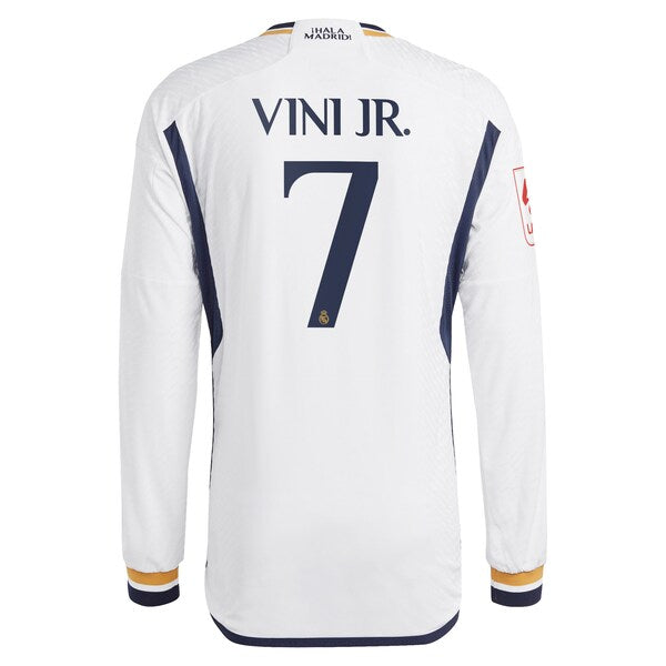 Vini Jr. Los Merengues adidas Home 2023/24 Authentic Long Sleeve Jersey - White