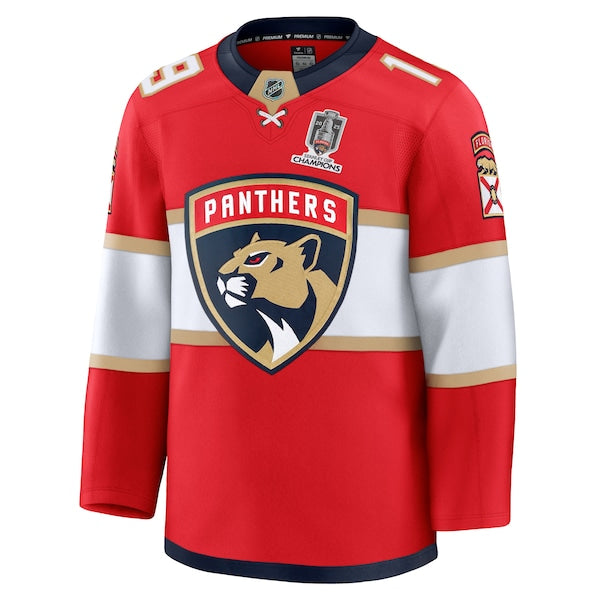 Matthew Tkachuk Florida Panthers  Home 2025 Stanley Cup Champions Premium Patched Jersey - Red
