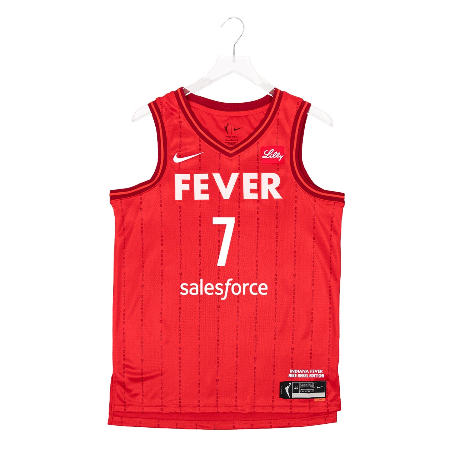 Adult Indiana Fever #7 Aliyah Boston Rebel Swingman Jersey - Rebel Edition - Red