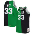 Larry Bird Boston Celtics Big & Tall Hardwood Classics 1985/86 Split Swingman Jersey - Kelly Green/Black