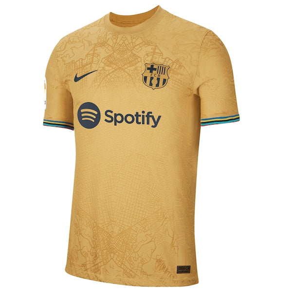 Gerard Pique Barcelona Nike 2022/23 Away Authentic Player Jersey - Gold