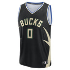 Damian Lillard Milwaukee Bucks  Youth Fast Break Replica Player Jersey - Statement Edition - Black