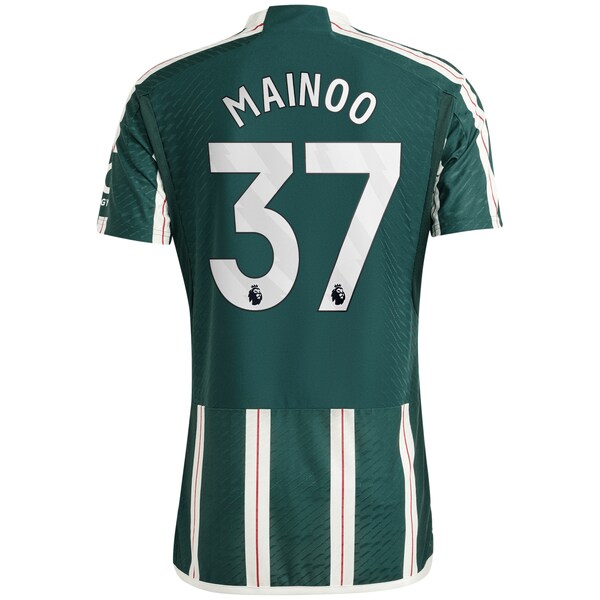 Kobbie Mainoo Manchester United adidas 2023/24 Away Authentic Player Jersey - Green/Red