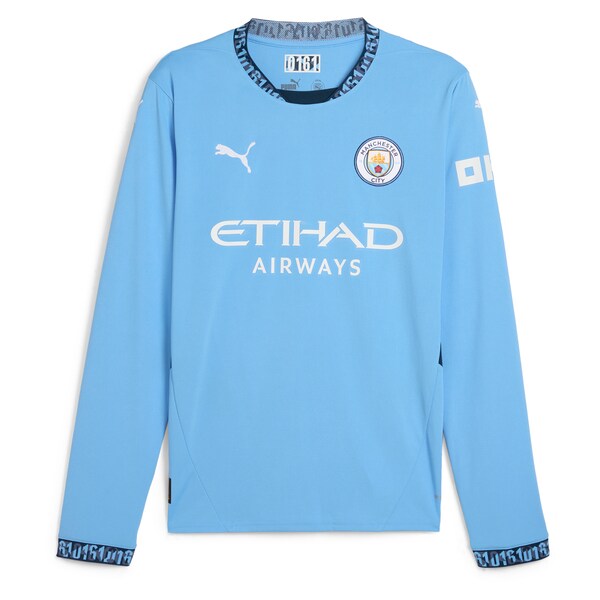 Erling Haaland Manchester City Puma 2024/25 Home Replica Long Sleeve Player Jersey - Light Blue