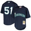 Ichiro Suzuki Seattle Mariners Youth Cooperstown Collection Mesh Batting Practice Jersey - Navy