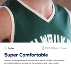 Milwaukee Bucks  Youth Fast Break Custom Replica Jersey Hunter Green - Icon Edition