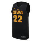#22 Iowa Hawkeyes Nike Unisex Replica Basketball Jersey - Black