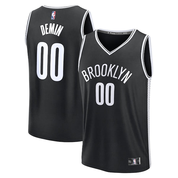 Egor Demin Brooklyn Nets  Youth 2025 NBA Draft First Round Pick Fast Break Replica Jersey - Icon Edition - Black