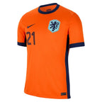 Frenkie de Jong Netherlands National Team Nike 2024 Home Replica Jersey - Orange